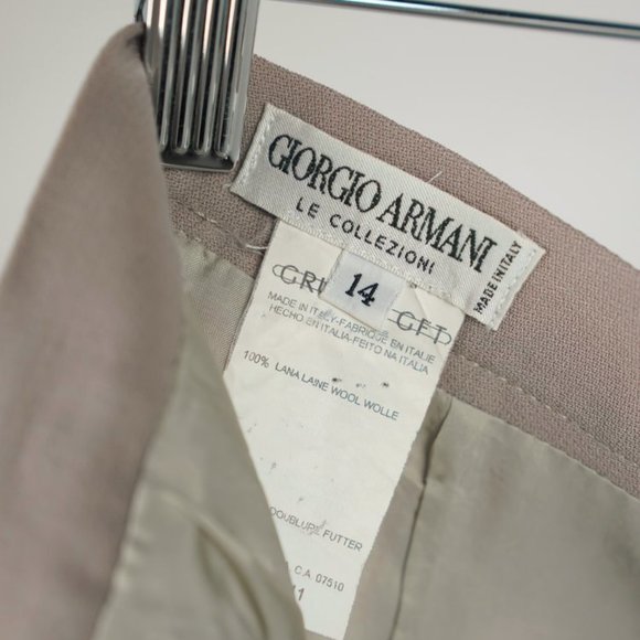 Giorgio Armani Taupe Wool Crepe Pencil Skirt - Picture 5 of 5